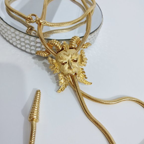 Trifari Jewelry - Rare CROWN TRIFARI Greek Mythology Creature Pan Lariat Necklace
